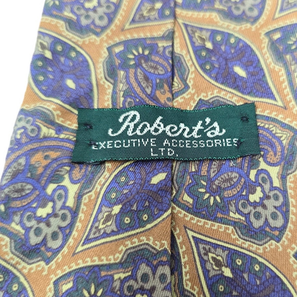 Robert's Executive Accessories Made in USA 100% Silk Tie - Picture 3 of 4
